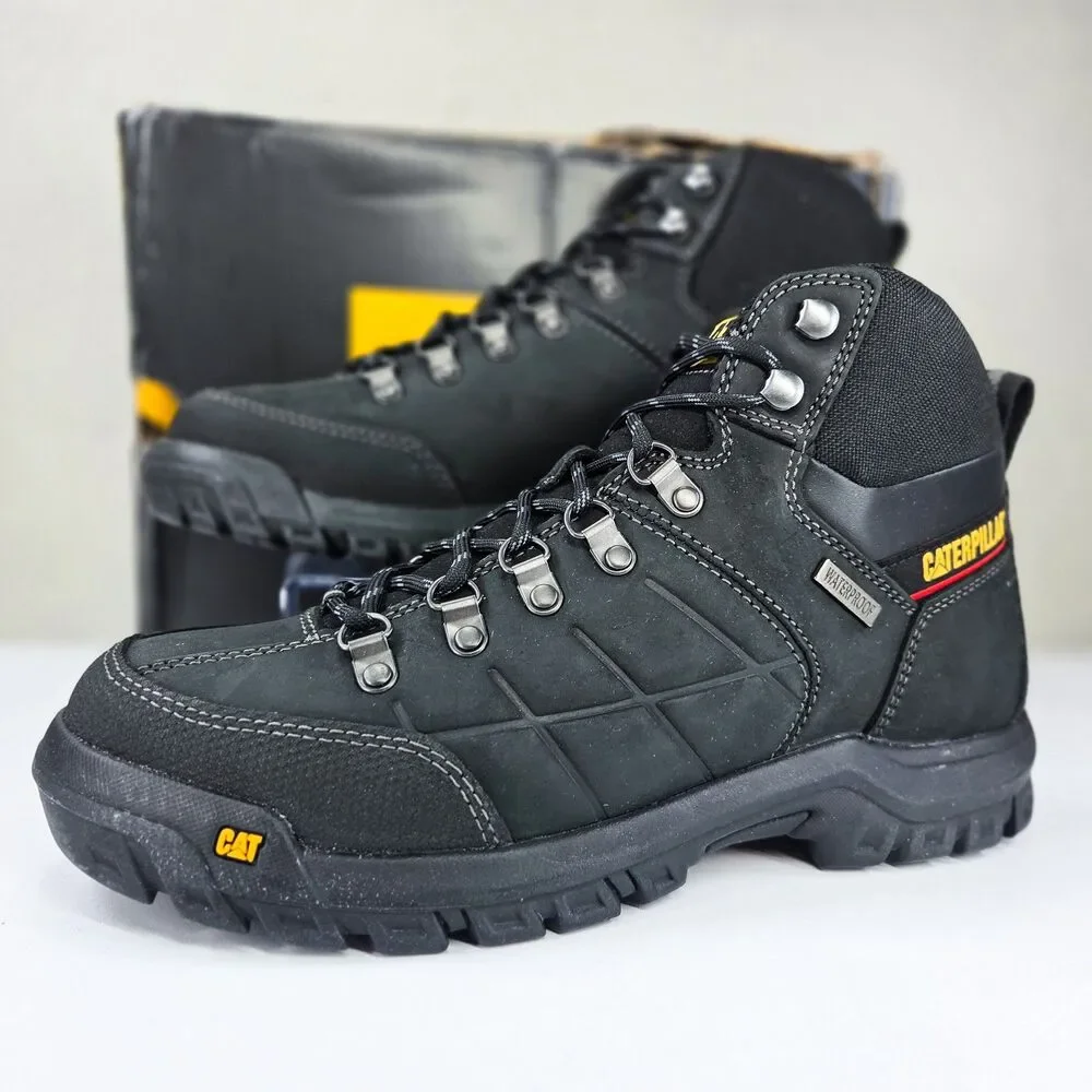 CAT Caterpillar Waterproof Black Leather Work Hiking Boots P74129 Men's Sz 9